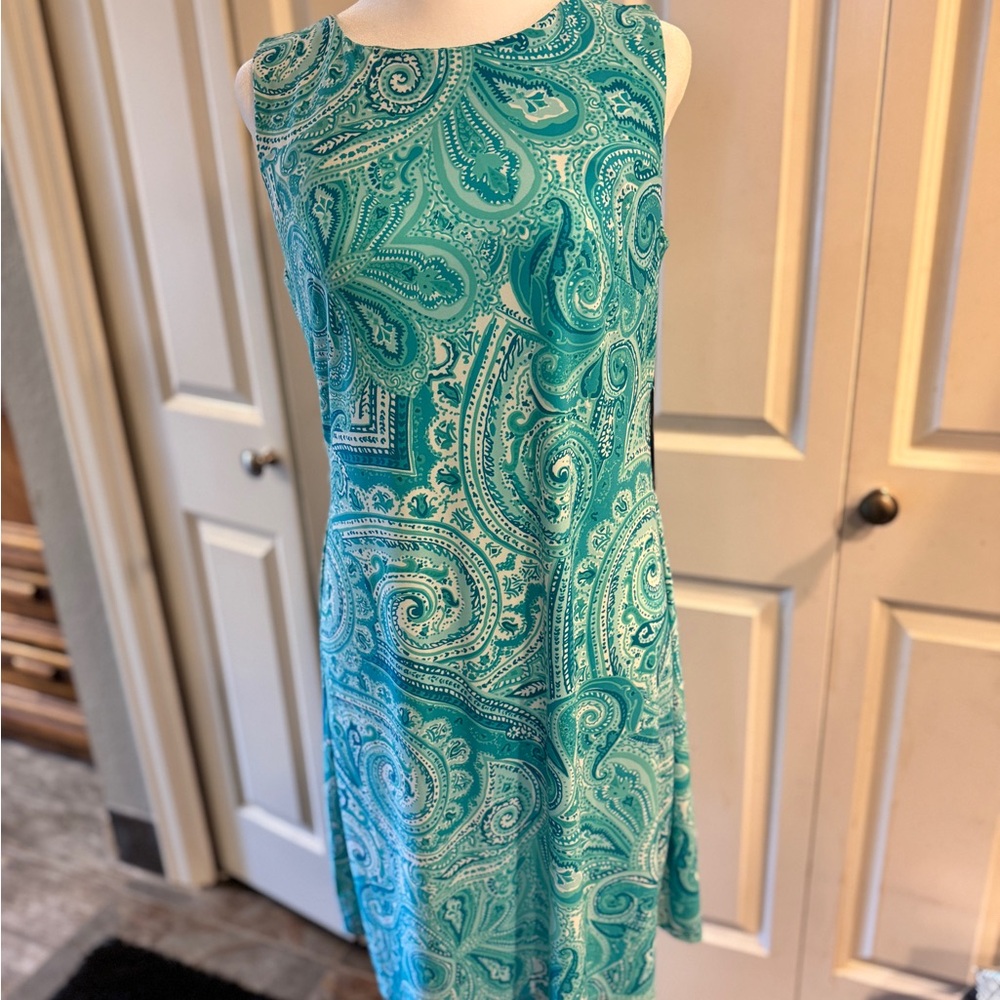Tommy Hilfiger Teal Paisley Midi Dress